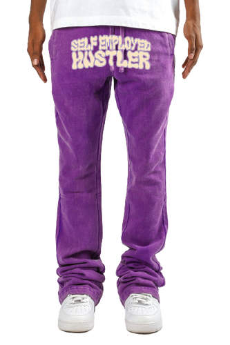 Self Employed Hustlers - Purple Flare Pants (MEN)