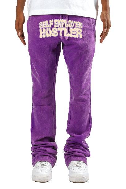 Self Employed Hustlers - Purple Flare Pants (MEN)
